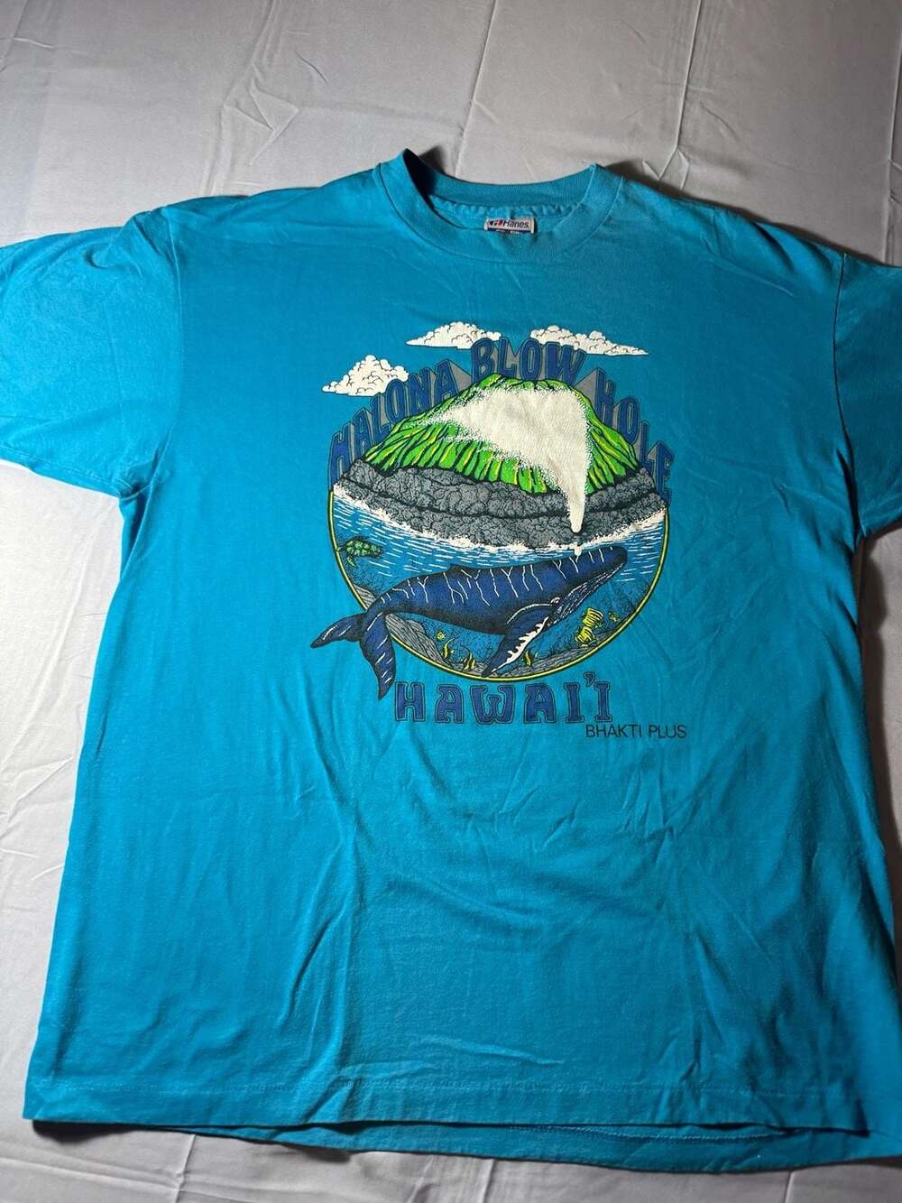 Vintage 90s Hanes Halona Blow Hole Hawaii Whale Graphic T-Shirt XL